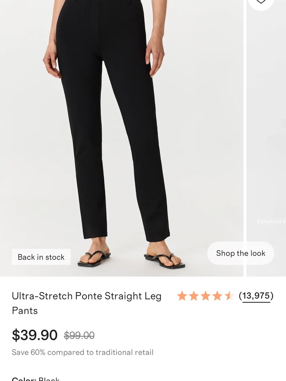Quince Ultra-Stretch Ponte Straight Leg Pants - Black